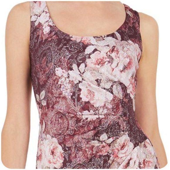 Adrianna Papell Metallic Floral-Print Gown - Picture 2 of 3